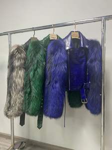 Giacca di pelliccia di <span class=keywords><strong>vera</strong></span> volpe con pelliccia da donna elegante e spessa in <span class=keywords><strong>pelle</strong></span> invernale da donna - Product Image 2