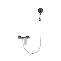 Système de pommeau de douche à effet pluie mural à poignée unique Mélangeur de pluie simple pour salle de bain avec robinet à clé de piano en laiton