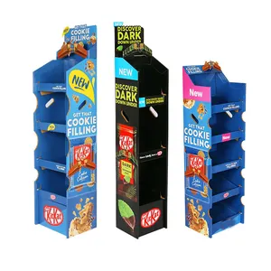 Özel Pop kat perakende mağaza ürün teşhir ünitesi standları oluklu mukavva şeker yiyecek içecekleri karton ekran rafı Gua