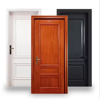 Conception de dalle affleurante en placage de peau de noyer noir imperméable minimaliste moderne Porte intérieure en bois massif Options personnalisables pour l'hôtel