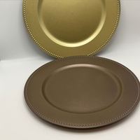 Assiettes de présentation dorées en plastique en gros pour mariages, hôtels et fêtes – Assiettes décoratives pour dîners de mariage