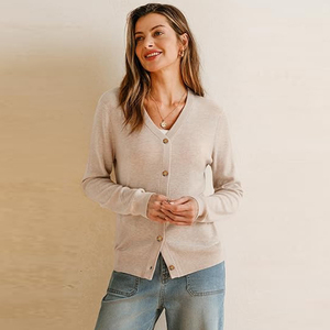 Maglione da Donna Personalizzato OEM & ODM, Manica Lunga in Lana, Scollo a V, Abbigliamento Femminile, <span class=keywords><strong>Cardigan</strong></span> Lavorato a Maglia - Product Image 1