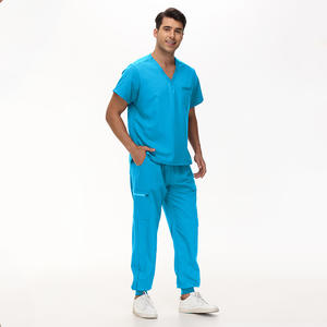 Conjunto de Uniformes Médicos de Manga Corta para Hombre: Parte Superior Ligera y Transpirable con Cuello en V y Pantalones para Dentistas, Cirujanos, Uniformes de Clínica - Product Image 2