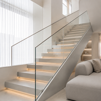 Verre feuilleté trempé de haute qualité à structure solide, isolation acoustique pour escalier de villa intérieur et balcon