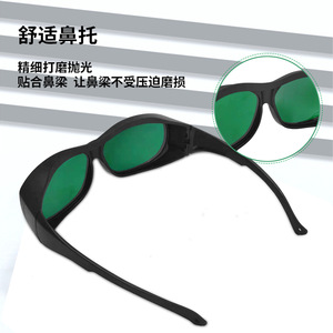 Lunettes de sécurité laser 5900-6900nm, monture noire, lentille de 1,5 mm, protection contre les rayonnements lumineux, fabriquées à Shenzhen - Product Image 1