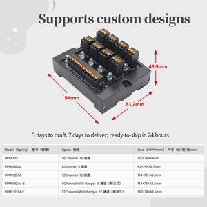 موصل محطة وحدة ترحيل AOSI 8 قنوات مؤشر LED Din لوحة السكك الحديدية جبل التحكم في الإشارات الصناعية - Product Image 3