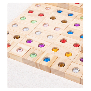 Hoye Crafts blocchi di costruzione in legno blocchi impilabili creativi Set divertenti blocchi di gemme in legno nuovi giocattoli 2023 bambini - Product Image 3