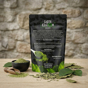 Custom Printed Matte Black Stand Up Zipper Mylar Bag for Organic Botanical <b>Leaf</b> Herbal Powder Tea Food Packaging - Product Image 2