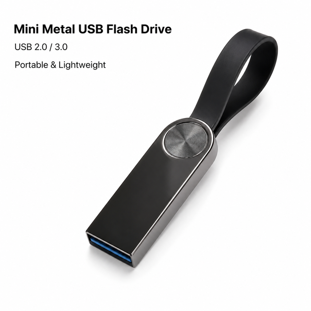 Custom Logo USB 2.0 Flash Drive 8GB-128GB Metal Swivel New Wholesale Promotional Gift