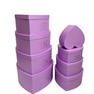 Einfarbige Heißpräge-Geschenkbox-Set in Herzform (8 Stück) - Blumenbox, Umarmungskorb & Geburtstagsgeschenkbox - Product Image 1