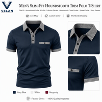 Kaos Oblong Pria VELAN Grosir Musim Panas Hitam Putih Kancing Polos Kasual