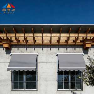 Tenda da Sole Retrattile Manuale per Esterni, Braccio Oscillante in Lega di Alluminio, Riparo Pieghevole dalla Pioggia, Tenda Pubblicitaria Moderna per Finestre <span class=keywords><strong>a</strong></span> Bovindo - Product Image 1