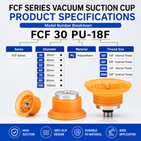 Ventouse à vide série FCF FCF30 FCF40 FCF50 FCF60 FCF70 FCF80 FCF100 en polyuréthane PU antidérapante pour robot aspirateur