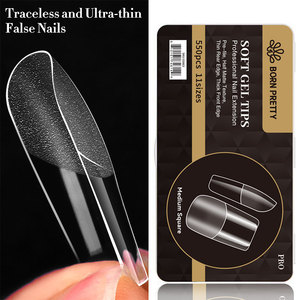 BORN PRETTY - <span class=keywords><strong>Uñas</strong></span> Postizas Profesionales de Cobertura Total, <span class=keywords><strong>Cortas</strong></span>, Forma Ataúd, Almendradas, Cuadradas, Transparentes, de Acrílico ABS, Puntas de Gel Suave, 550 Unidades, Venta al por Mayor - Product Image 3