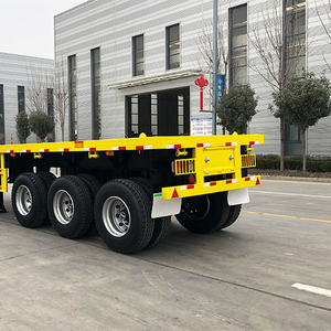 Nuevos remolques de acero de semirremolque plano de servicio pesado de 40/50 toneladas para transporte de contenedores de 20/40/45 pies - Product Image 3