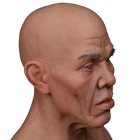Couvre-chef de jeunesse tête nue homme plus âgé Masque drôle haute élastique Silicone masque humain masque de fête Crossdresser