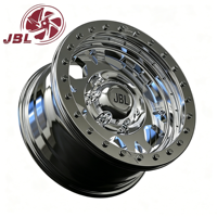 Jantes monobloc forgées à déport profond 16-24 pouces, gris mat, avec Beadlock et lèvre polie, en alliage d'aluminium tout-terrain 6x135/6x139.7 pour camions