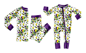 Preventa de Ropa Infantil para Mardi Gras, Nuevos Diseños, Pijamas para Niñas Pequeñas, Conjuntos de 2 Piezas, Ropa para Hermanos - Product Image 2