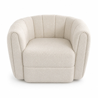 Fauteuil individuel moderne style minimaliste en tissu polaire technique, housse amovible, confort extra doux pour salons