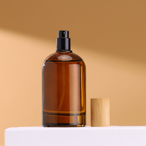 Flacon pulvérisateur en verre de bambou, capacité 30ml 50ml 100ml, avec pompe pulvérisatrice, flacon de parfum en verre ambré - Product Image 2