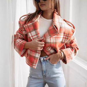 Manteau vintage en laine véritable à double face, à carreaux larges, ample et ajusté, blazer fin, vêtements d'extérieur, manteau pour femmes, costumes pour femmes - Product Image 5