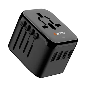 通用旅行适配器一个国际壁式充电器交流插头适配器，带3.5A智能电源双USB Type-C，适用于美国欧盟英国澳大利亚