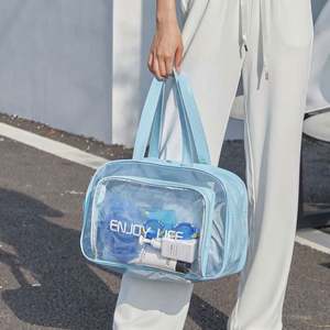 2024 Custom Logo Transparent Clear Bath Wash Fitness Travel Portable Makeup <b>Bag</b> Skincare <b>Toiletry</b> <b>Bag</b> <b>Small</b> Pvc Cosmetic Pouch - Product Image 4