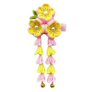 Mulheres Menina Quimono Tradicional Tsumami Kanzashi Grampo de Cabelo Japonês Asiático Casamento Laço Flor Hairpin Acessórios Headwear - Product Image 3