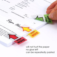 Drapeaux adhésifs Foska Arrow, faciles à coller, 4 couleurs néon, 50 feuilles/carnet, étiquettes autocollantes avec distributeur pour livres de notaire et papier