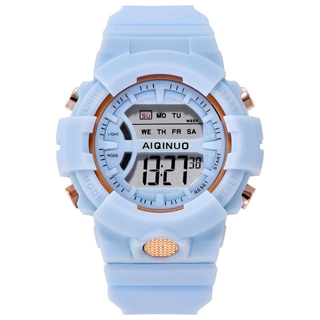 Factory Direct Children's Sports Electronic Watch LED Luminous Alarm Stop Watch Waterproof Features Plastic Band for Students