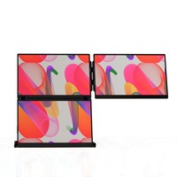 Moniteur portable IPS LCD triple écran 2K de 16 pouces, 16:10 60Hz, type C, avec haut-parleurs pour ordinateur portable