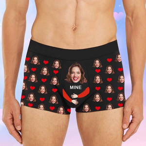 Sous-vêtements personnalisés pour hommes avec visage personnalisé personnaliser caleçons cadeaux pour petits amis partout imprimer ajouter votre propre image texte nom - Product Image 2