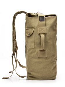Fashion <strong>Rucksack</strong> Carry on Bag Travel Large Capacity Round Bucket Duffel Vintage Tactical Luggage Canvas Backpack for Men <strong>Women</strong> - Product Image 4