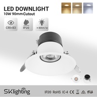 Downlight LED COB IP65 réglable, downlight mural encastré, éclairage encastré dimmable, éclairage pour la maison, l'hôtel, 10W, 90mm, saa ce spotlight