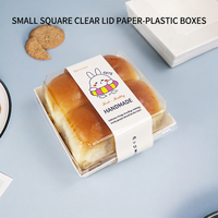 Boîtes en carton carrées avec couvercle et base pour pâtisseries, sandwichs, choux, mousses, mochis et pains à emporter