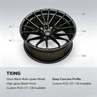 Jantes forgées noires satinées de 18, 19 et 20 pouces pour Dodge Challenger LC LD Hellcat Mustang S550 S650 5x115 5x114.3, jantes concaves