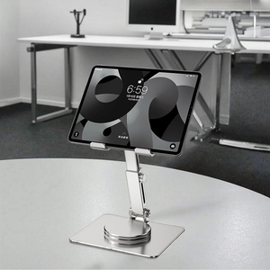 Chống trượt <span class=keywords><strong>Pad</strong></span> Hợp kim nhôm 360 độ xoay có thể gập lại di động ổn định du lịch có thể điều chỉnh máy tính bảng di động điện thoại di động chủ đứng - Product Image 2