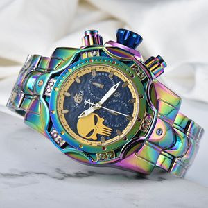Luxury Rainbow Dial Quartz Watch Stainless Steel Band Round <b>Case</b> Luminous for <b>Water</b> Resistant Men - Product Image 2