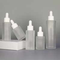 Flacon compte-gouttes en verre ambré transparent à épaulement plat, sérigraphié, pour huile capillaire, sérum et huile essentielle, 20ml, 30ml, 50ml, 80ml, 100ml