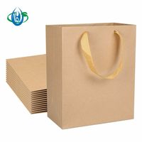 Sac fourre-tout en papier kraft recyclable avec poignée longue pour impression sérigraphique, idéal pour la publicité, l'emballage à emporter et les cadeaux
