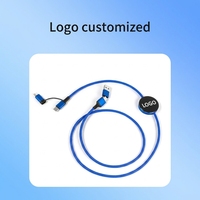 Nouveau design 2026 – Câble de charge rapide 4-en-1 avec logo LED lumineux, PD 60W, tressé, multi-USB – Cadeau promotionnel d'entreprise personnalisé en gros