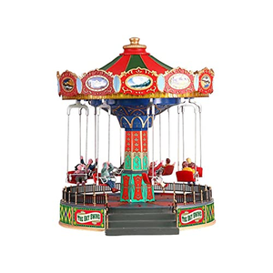 Carrousel de Noël musical lumineux à LED avec traîneau du Père Noël, décoration de Noël 2026, musique, village de Noël - Product Image 3
