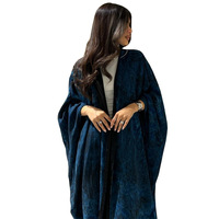 Abaya en Chiffon pour Femmes Musulmanes, Dernier Design Imprimé, Abaya Ouverte de Dubaï, Kaftan Turc Personnalisé, Vente en Gros