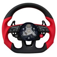 Accessoires de volant de voiture en cuir rouge personnalisés pour Audi Q7 C6 C8 A8 S6 S7 B8 B9 S3 S4 S5 A3 A4 A5 A6 A8 Q5 RS3 RS7