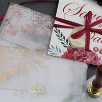 Haut de gamme personnalisé estampage à chaud papier vélin papier ciré affaires mariage Invitation enveloppe sac Premium emballage papier pour cadeau