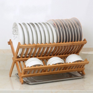Standing utensils dish drying quick drying storage rack bamboo home kitchen storage organizer rack
