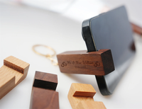 Vente en gros de porte-clés en bois avec logo gravé personnalisé pour téléphone portable Rectangle en acier inoxydable Souvenir de mariage ou cadeau de Noël