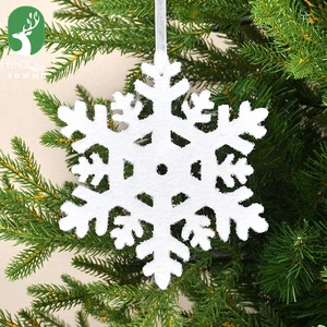 Pendentif flocon de neige en fer et acrylique Blanc Neige, décorations de sapin de Noël en MDF, fleur suspendue pour aménagement de scène festive, inspiré de la neige - Product Image 2