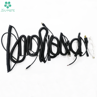 Kabel Spiral PU 5 inti kustom kabel pengisi Data PU Tipe C ke USB C kabel pengisi daya Data USB Tipe C kabel PU