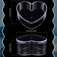 Boîtes de présentation de bijoux en cristal en forme de cube, boîte à bonbons en acrylique transparente en forme de cœur avec couvercle, boîte d'emballage en acrylique en forme de cœur